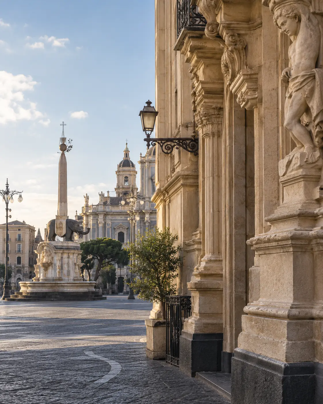Architettura barocca e pietra lavica nel centro di Catania